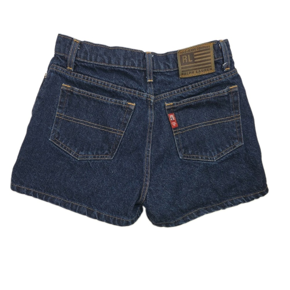 VTG 90s Polo Jeans Co Weekender Short Ralph Lauren Women Dark Wash Sz 4 2.5" Ins